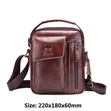 Load image into Gallery viewer, BULLCAPTAIN Crazy Horse Leather Male Waist Back Pack Phone Pouch Bags High Quality Men&#39;s Small Chest Shoulder Belt Bag Mochila