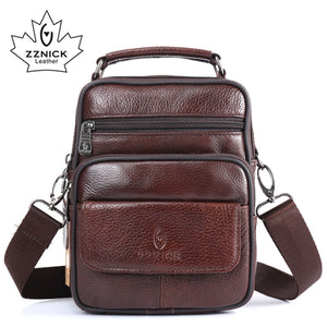 ZZNICK 2017  New Arrival Genuine Leather Bags For Men Shoulder Bag Men's Bag Messenger Bag Portfolio flap pocket 8202