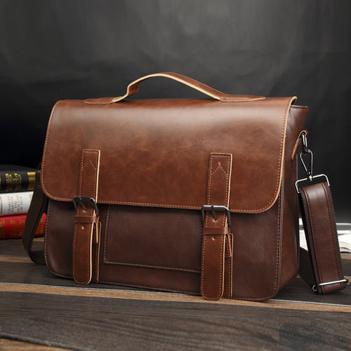 Bag men's Leather briefcase Male man laptop bag natural Leather for men Messenger bags men's briefcases