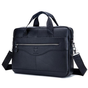 Men Briefcases Lawyer Genuine Leather Handbag Vintage Laptop Briefcase Male Computer Shoulder Bags Casual Men's Bag Documents