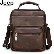 Load image into Gallery viewer, JEEP BULUO Brand Man Split Leather Crossbody Shoulder Messenger Bag For iPad Big Size Men&#39;s Handbags Famous Casual Business