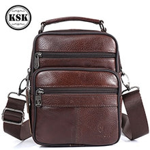 Load image into Gallery viewer, Men&#39;s Genuine Leather Bag Messenger Bag CrossBody Bags Shoulder Handbag Male Luxury Handbags 2019 Fashion Flap Pocket KSK