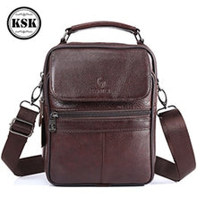 Load image into Gallery viewer, Men&#39;s Genuine Leather Bag Messenger Bag CrossBody Bags Shoulder Handbag Male Luxury Handbags 2019 Fashion Flap Pocket KSK