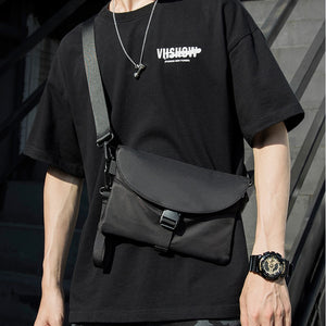 Fashion Trend Men Messenger Bag Pack Nylon Waterproof Casual Men's Shoulder Bag Black Functional Zipper Bag Crossbody for Male