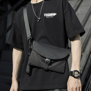 Fashion Trend Men Messenger Bag Pack Nylon Waterproof Casual Men's Shoulder Bag Black Functional Zipper Bag Crossbody for Male