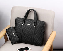 Load image into Gallery viewer, Double Layers Men's Microfiber Synthetic Leather Business Briefcase Casual Shoulder Bag Messenger Bag Laptop Handbag Travel Bag