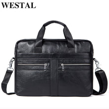 Load image into Gallery viewer, WETSTAL Business Men&#39;s Briefcases Men&#39;s Bag Genuine Leather Messenger Bags Laptop Bag Leather Briefcase Office Bags for Men 2019