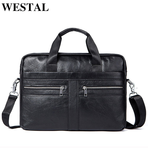 WETSTAL Business Men's Briefcases Men's Bag Genuine Leather Messenger Bags Laptop Bag Leather Briefcase Office Bags for Men 2019