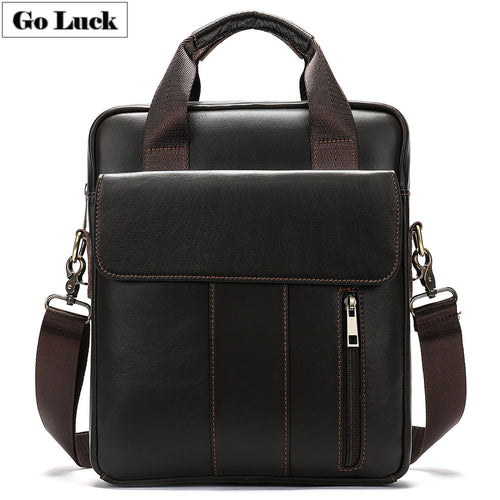 2019 New A4 File 13.3' Laptop Computer Business Briefcase Portfolio Men Genuine Leather Handbag Men's Shoulder Messenger Bag