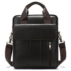 2019 New A4 File 13.3' Laptop Computer Business Briefcase Portfolio Men Genuine Leather Handbag Men's Shoulder Messenger Bag