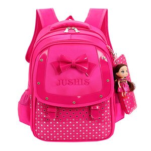 3Pcs/Set Kids & Baby's Bags Girls School Bags Primary School Backpack Child Bowknot Heart Dot School Bag Children's Backpacks