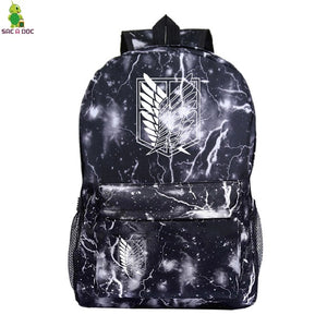 Attack on Titan Backpacks Women/Men's School Bags Traveling Bags Teenage Notebook Backpack Canvas Anime Mochila machila bag