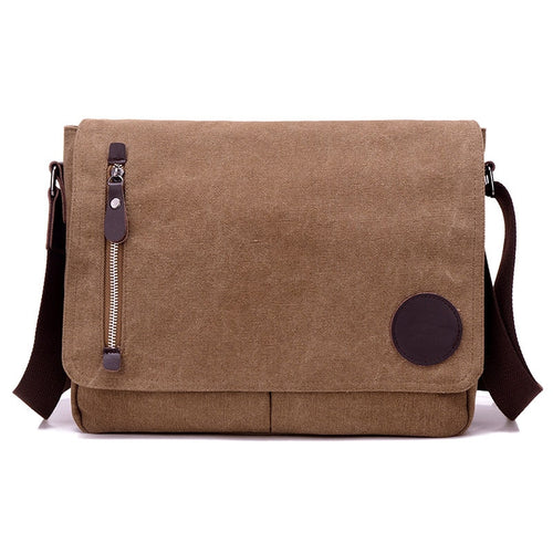 Canvas Casual&Business Men's Messenger Bag CrossBody Shoulder Bags Zipper Flap Satchel A4 Flie Pack For Laptop Computer