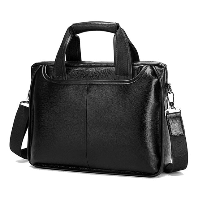 Osmond Men Genuine Leather Handbags Casual Leather Laptop Bags Male Business Travel Messenger Bags Men's Crossbody Shoulder Bag