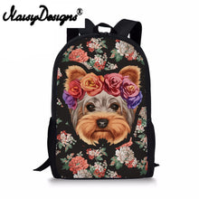 Load image into Gallery viewer, Yorkshire Cute School Bags for Girl Floral Polyester Satchel Backpack For Kid Baby's Bags Mochila Infantil Primary