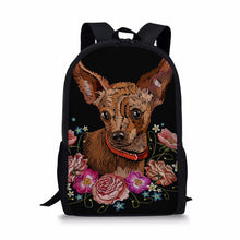 Load image into Gallery viewer, Yorkshire Cute School Bags for Girl Floral Polyester Satchel Backpack For Kid Baby's Bags Mochila Infantil Primary
