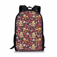 Load image into Gallery viewer, Yorkshire Cute School Bags for Girl Floral Polyester Satchel Backpack For Kid Baby's Bags Mochila Infantil Primary