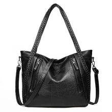 Load image into Gallery viewer, New brand high quality soft leather large pocket casual handbag women&#39;s handbag shoulder bag large capacity handbag Black Brown