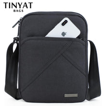 Load image into Gallery viewer, TINYTA Men&#39;s bag light Men Shoulder Bag for 9.7&#39;pad 8 pocket Waterproof Casual crossbody bag Black Canvas Messenger bag shoulder