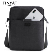 Load image into Gallery viewer, TINYAT Men&#39;s Bags Light Canvas Shoulder Bag For 7.9&#39; Ipad Casual Crossbody Bags Waterproof Business Shoulder bag for men 0.13kg