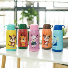 Load image into Gallery viewer, 600ml New Cute Baby's Stuff vacuum Flasks Water Bottle Children's Double Cover Stainless steel Straw Thermos Cup With Rope Bag