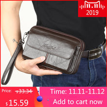 Load image into Gallery viewer, Men&#39;s Clutch Bags for men Genuine Leather Hand Bag Male Long Money Wallets Mobile Phone Pouch Women Party Clutch Coin Purse 2018