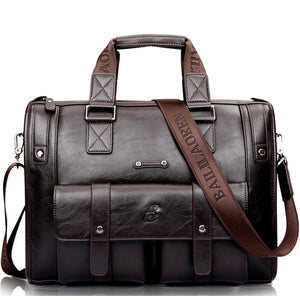 Men Leather Black Briefcase Business Handbag Messenger Bags Male Vintage Shoulder Bag Men's Large Laptop Travel Bags Hot XA177ZC