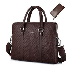 Load image into Gallery viewer, Double Layers Men's Microfiber Synthetic Leather Business Briefcase Casual Shoulder Bag Messenger Bag Laptop Handbag Travel Bag