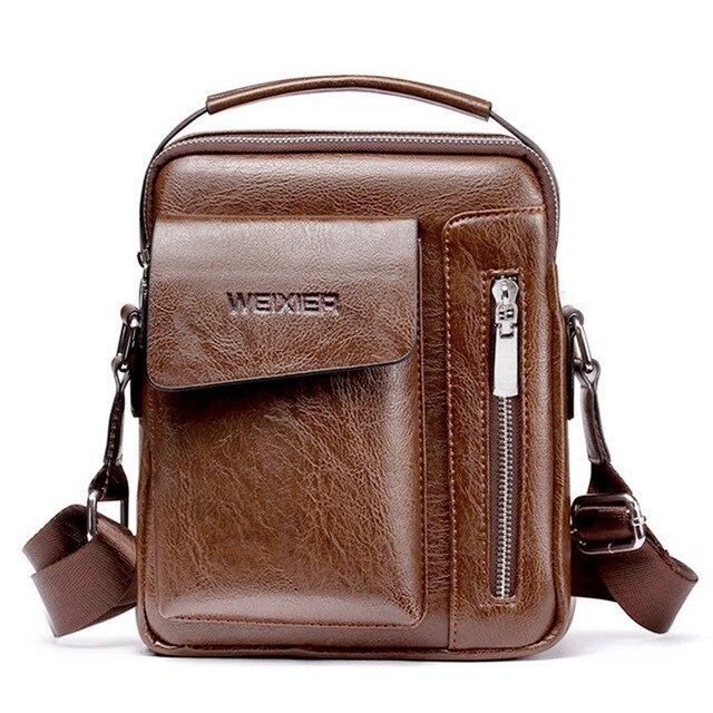 Litthing Men's Luxury PU Leather Fashion Shoulder Bags 2019 New Business Durable Casual Hard-wearing Zipper Messenger Bags