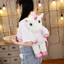 Load image into Gallery viewer, 50/60cm Wholesale pink unicorn backpacks Plush stuffed unicornio shoulder bags Personalized baby&#39;s school bag Xmas gift for kids