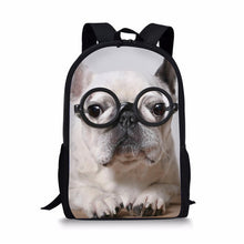 Load image into Gallery viewer, Schoolbag for Girls Pug Dog Bulldog Printed Backpack Kids Baby's Bags Bookbag Girls Backpacking Rucksack Mochila Escolar