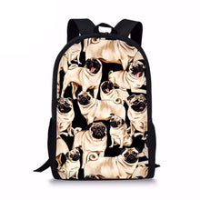 Load image into Gallery viewer, Schoolbag for Girls Pug Dog Bulldog Printing Backpack Kids Baby's Bags Bookbag Girls Backpacking Rucksack Mochila Escolar