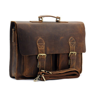 Top leather men's handbags retro crazy horse leather briefcases casual bags British foreign trade leather men's 1061