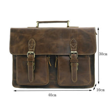 Load image into Gallery viewer, Top leather men&#39;s handbags retro crazy horse leather briefcases casual bags British foreign trade leather men&#39;s 1061