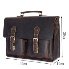 Load image into Gallery viewer, Top leather men&#39;s handbags retro crazy horse leather briefcases casual bags British foreign trade leather men&#39;s 1061