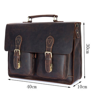 Top leather men's handbags retro crazy horse leather briefcases casual bags British foreign trade leather men's 1061