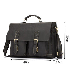 Top leather men's handbags retro crazy horse leather briefcases casual bags British foreign trade leather men's 1061