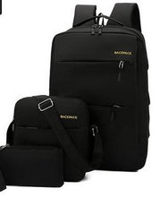 Load image into Gallery viewer, HAOYAN Fashion Men's 15.6 Inch USB Rechargeable Laptop Backpack 3Pcs/Set Large Capacity Multi-Function Travel Backpack Bag
