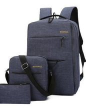 Load image into Gallery viewer, HAOYAN Fashion Men's 15.6 Inch USB Rechargeable Laptop Backpack 3Pcs/Set Large Capacity Multi-Function Travel Backpack Bag