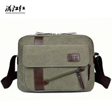 Load image into Gallery viewer, MANJIANGHONG Men&#39;s New Canvas Bag High Quality Casual Cross Section Square Bag Fashion Wild Shoulder Messenger Bag