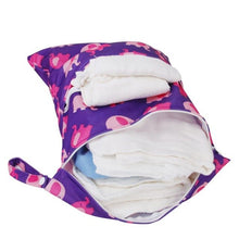 Load image into Gallery viewer, ABWE Best Sale Baby's Cloth Waterproof Diaper Bag Reusable Washable Diaper Bag, Double Zipper (Multicolor Elephant Pattern Bei