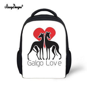 Kid Schoolbag For Child Small School Book Bag Backpacks Galgo Greyhound Dog Printed Baby's Kindergarten Cute Zipper Boy Girl Bag