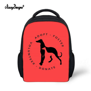 Kid Schoolbag For Child Small School Book Bag Backpacks Galgo Greyhound Dog Printed Baby's Kindergarten Cute Zipper Boy Girl Bag