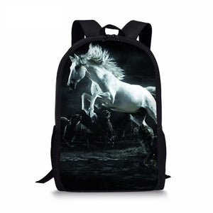 Children School Bag 3D Crazy Horse Print Schoolbag for Boys Girls Kids Baby's Bags Book Bags Animal Backpack for child