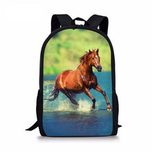 Load image into Gallery viewer, Children School Bag 3D Crazy Horse Print Schoolbag for Boys Girls Kids Baby&#39;s Bags Book Bags Animal Backpack for child