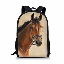 Load image into Gallery viewer, Children School Bag 3D Crazy Horse Print Schoolbag for Boys Girls Kids Baby&#39;s Bags Book Bags Animal Backpack for child