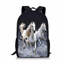 Load image into Gallery viewer, Children School Bag 3D Crazy Horse Print Schoolbag for Boys Girls Kids Baby&#39;s Bags Book Bags Animal Backpack for child