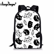 Load image into Gallery viewer, NOISYDESIGNS Portable Schoolbag for Girls Sweet Cat Pattern Printed Backpack Baby's Bags Kids Bookbag Rucksack Mochila Escolar