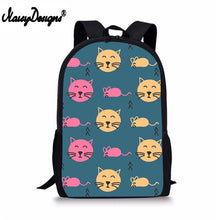 Load image into Gallery viewer, NOISYDESIGNS Portable Schoolbag for Girls Sweet Cat Pattern Printed Backpack Baby's Bags Kids Bookbag Rucksack Mochila Escolar