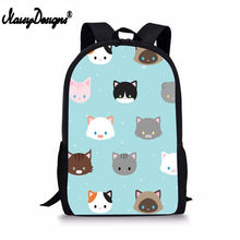 Load image into Gallery viewer, NOISYDESIGNS Portable Schoolbag for Girls Sweet Cat Pattern Printed Backpack Baby's Bags Kids Bookbag Rucksack Mochila Escolar
